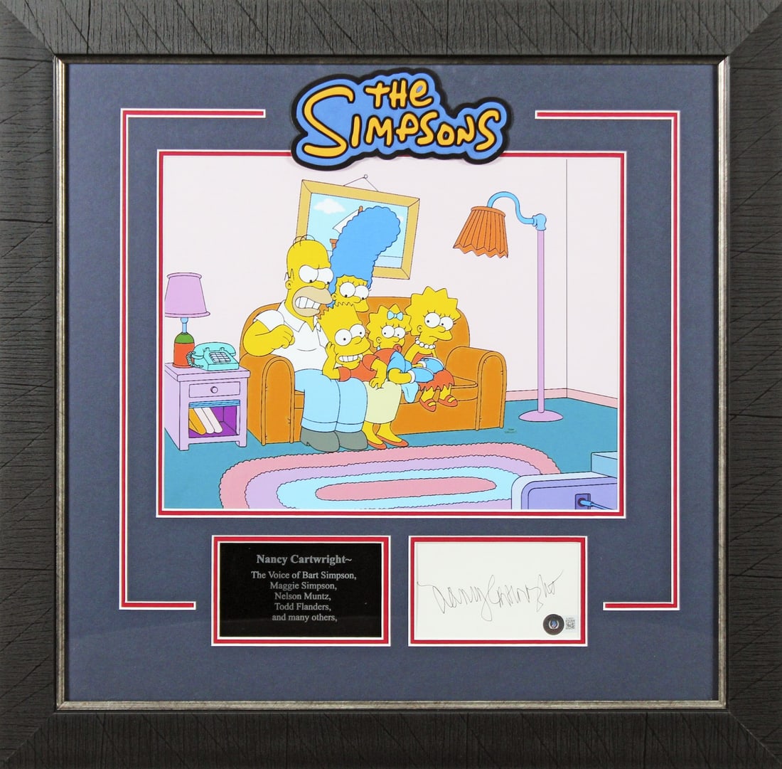 Framed Nancy Cartwright Signed 3x5 Index Card The Simpsons Beckett Authenticated (1 of 5)