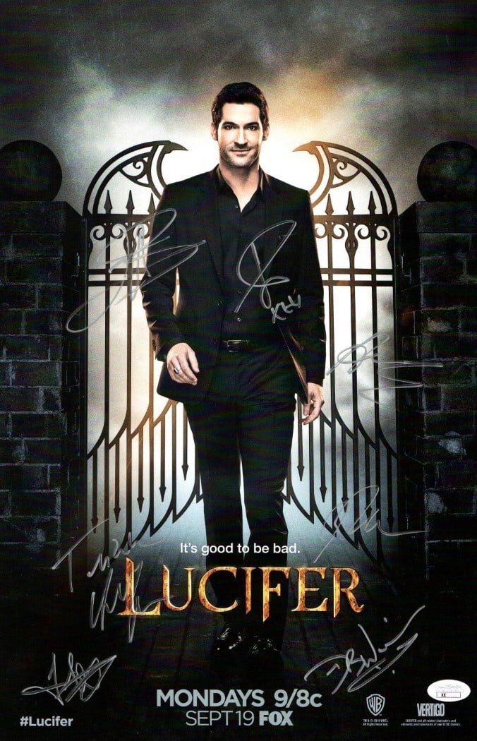 Lucifer Cast Signed 11X17 Poster with 7 Autographs JSA Authenticated (1 of 2)