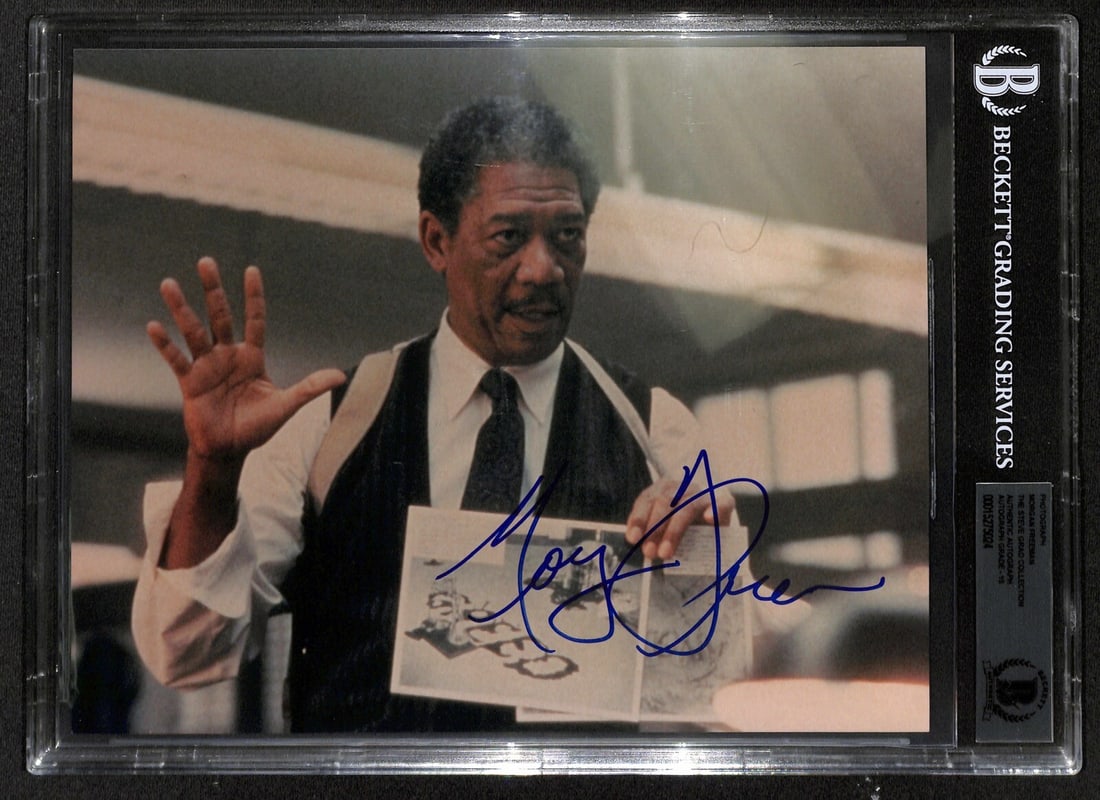 8x10 Photograph Signed by Morgan Freeman with Beckett 10 Auto Grade Se7en (1 of 1)
