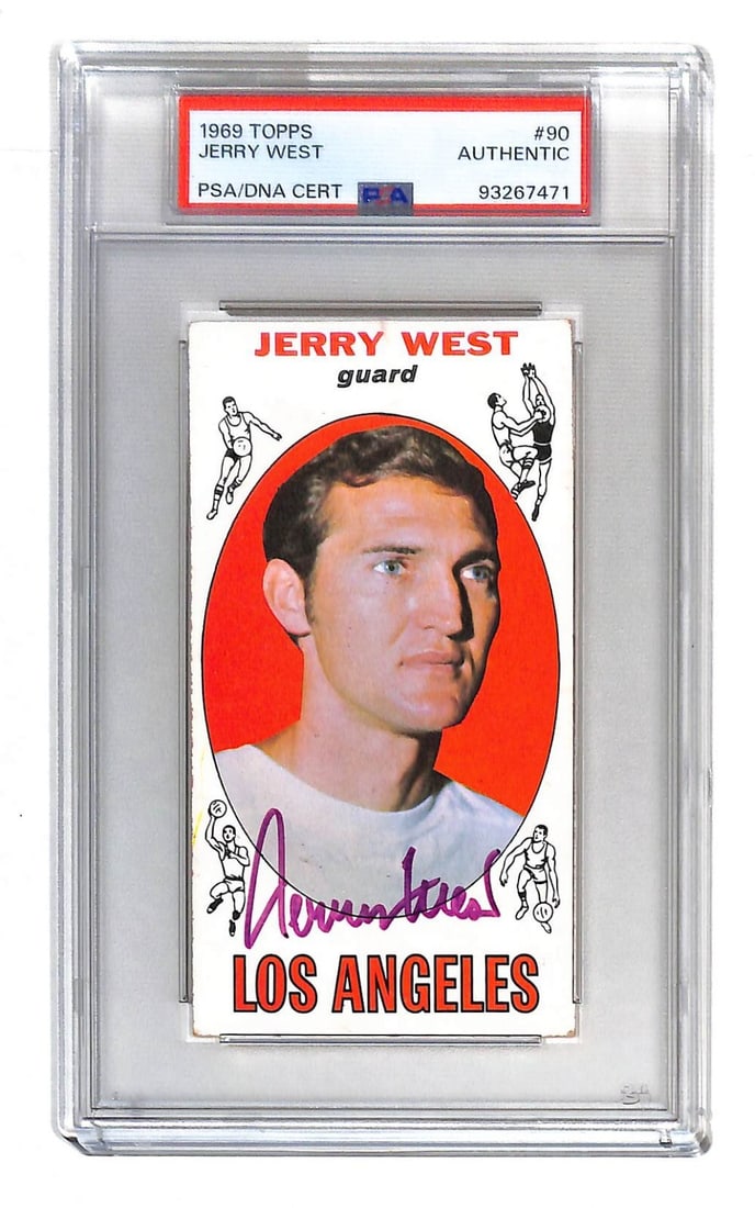 Jerry West 1969-70 Topps Autographed Basketball Card PSA/DNA Lakers (1 of 2)