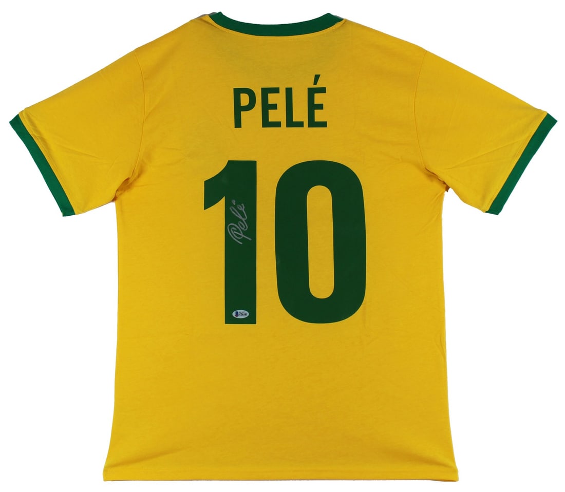 Pele Autographed Brazil National Team Jersey with BAS Authentication (1 of 3)