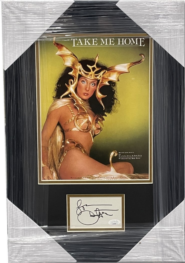 Cher Autographed Custom Framed Cut with Take Me Home Photo JSA Authenticated (1 of 4)