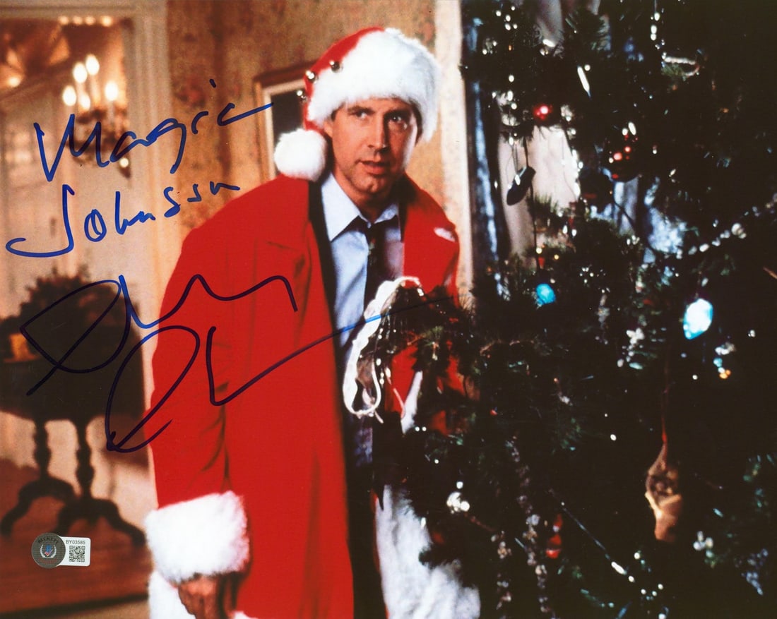 Chevy Chase Autographed 11x14 Photo With Magic Johnson Inscription BAS Authenticated (1 of 3)