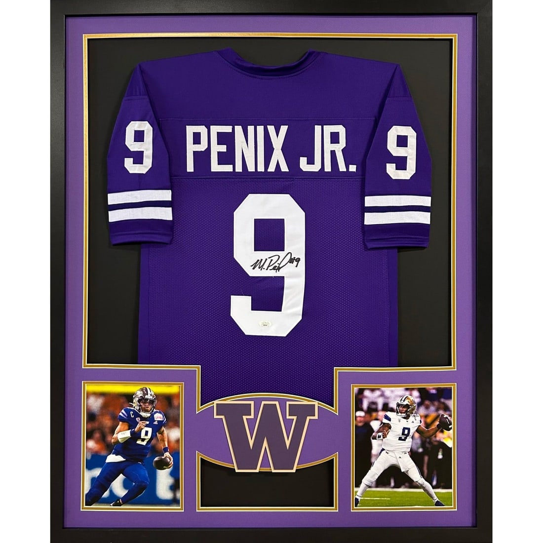 Michael Penix Jr. Framed Signed Jersey JSA Authenticated Washington Falcons (1 of 3)