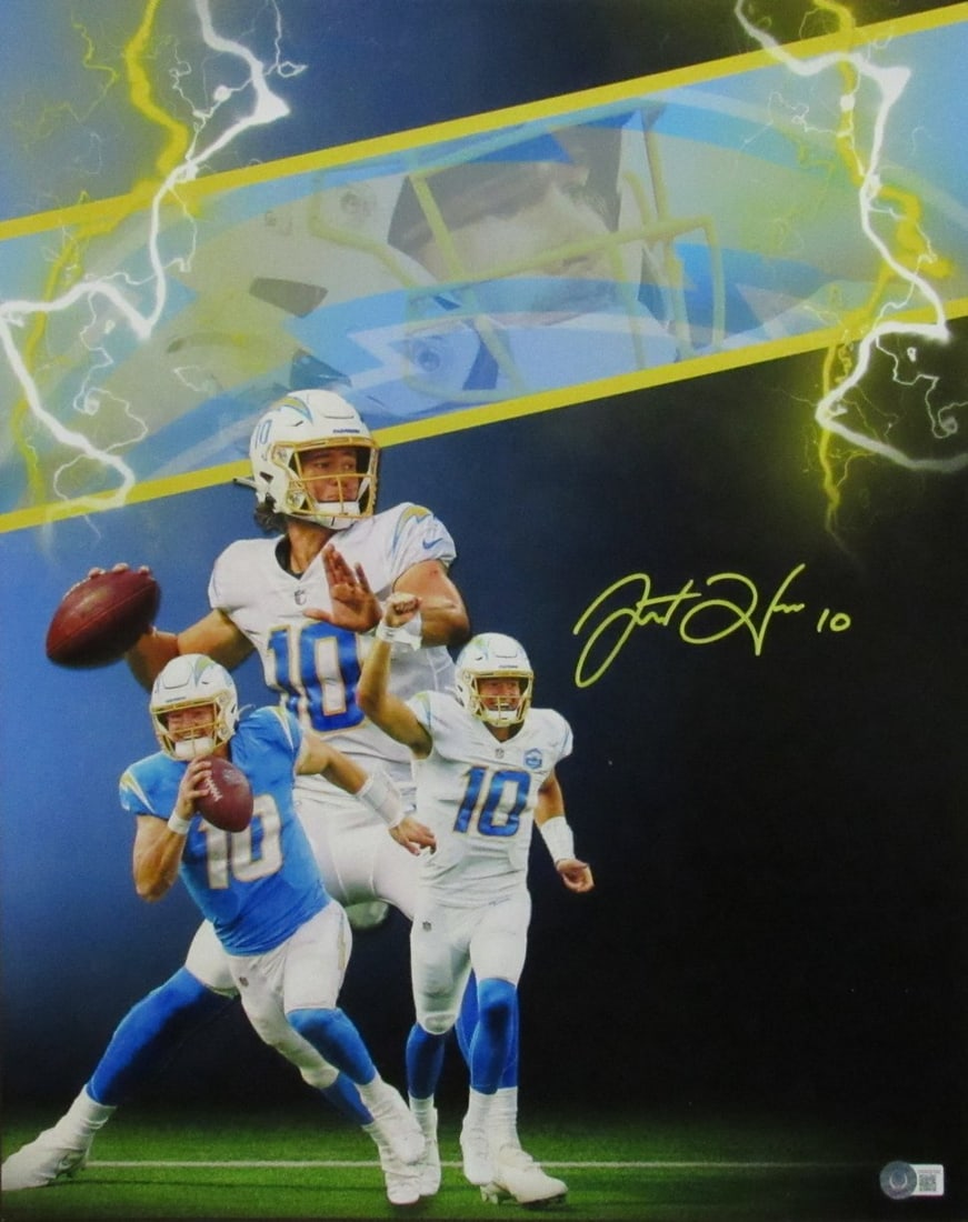 Justin Herbert Autographed 16x20 Photo LA Chargers BAS Beckett Certified (1 of 3)