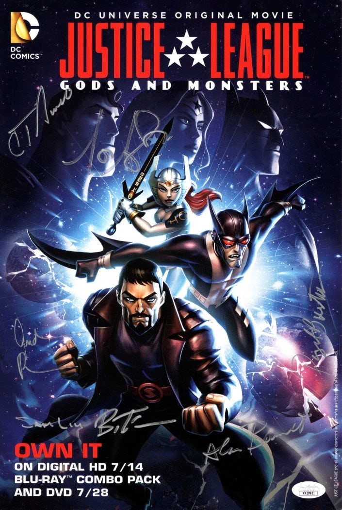 Justice League Gods and Monsters Signed Poster with 7 Autographs JSA Certified (1 of 3)