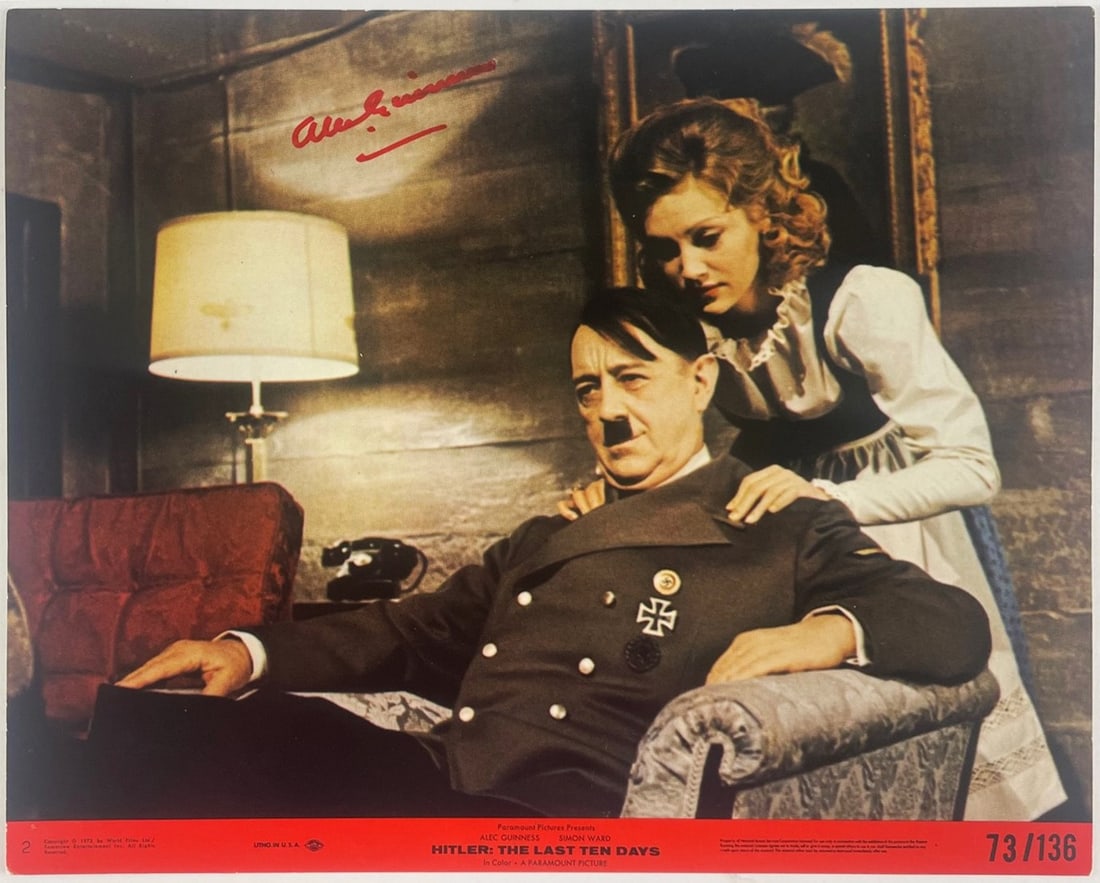 Alec Guinness Signed 8x10 Lobby Card Hitler The Last Ten Days Beckett COA (1 of 2)