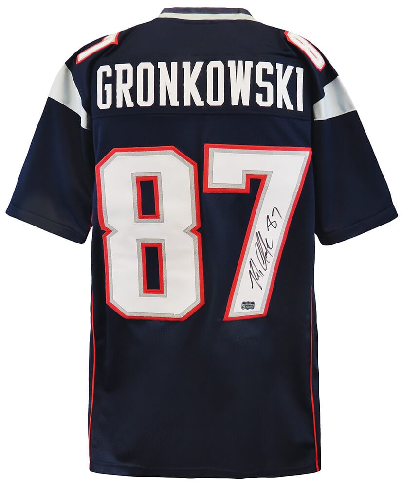Rob Gronkowski Signed Navy Custom Jersey New England Patriots COA Radtke (1 of 3)