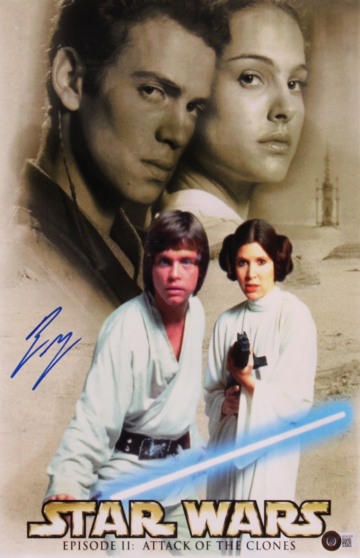 Ewan McGregor Signed 11x17 Star Wars Episode II Mini Poster BAS Authenticated (1 of 2)