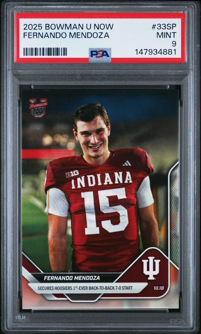 PSA 9 Bowman U Now 2025 Fernando Mendoza Rookie Football Card #33SP (1 of 2)