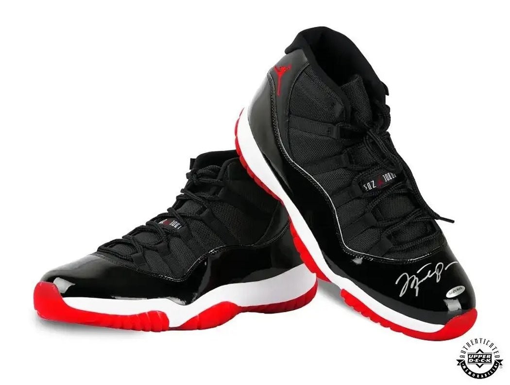 Michael Jordan Autographed Nike Air Jordan 11 Retro Bred 2019 Shoes Upper Deck Certified (1 of 4)