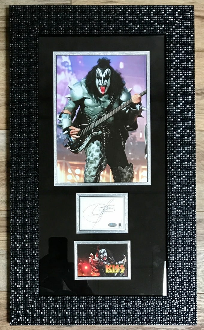 Gene Simmons KISS Signed Display Custom Framed JSA Authenticated 27x15.5 (1 of 5)