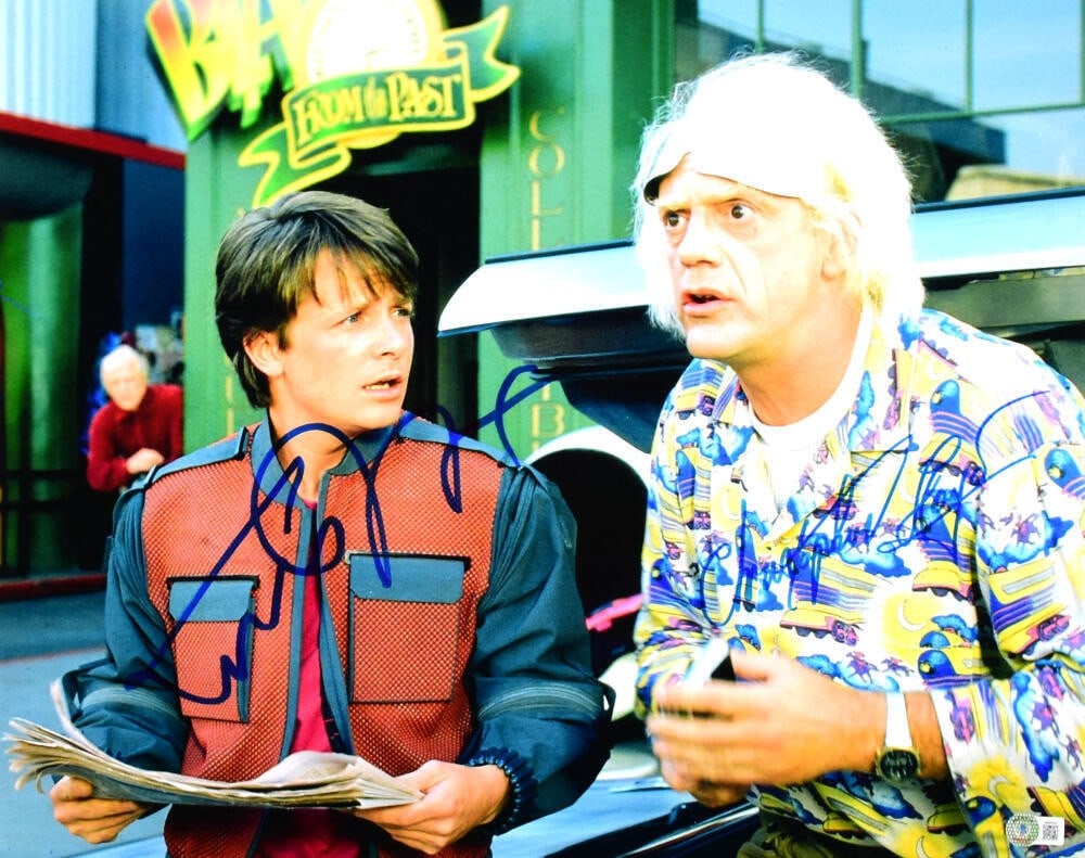 Christopher Lloyd Michael J Fox Signed Back to the Future 16x20 Photo Beckett Authenticated (1 of 10)