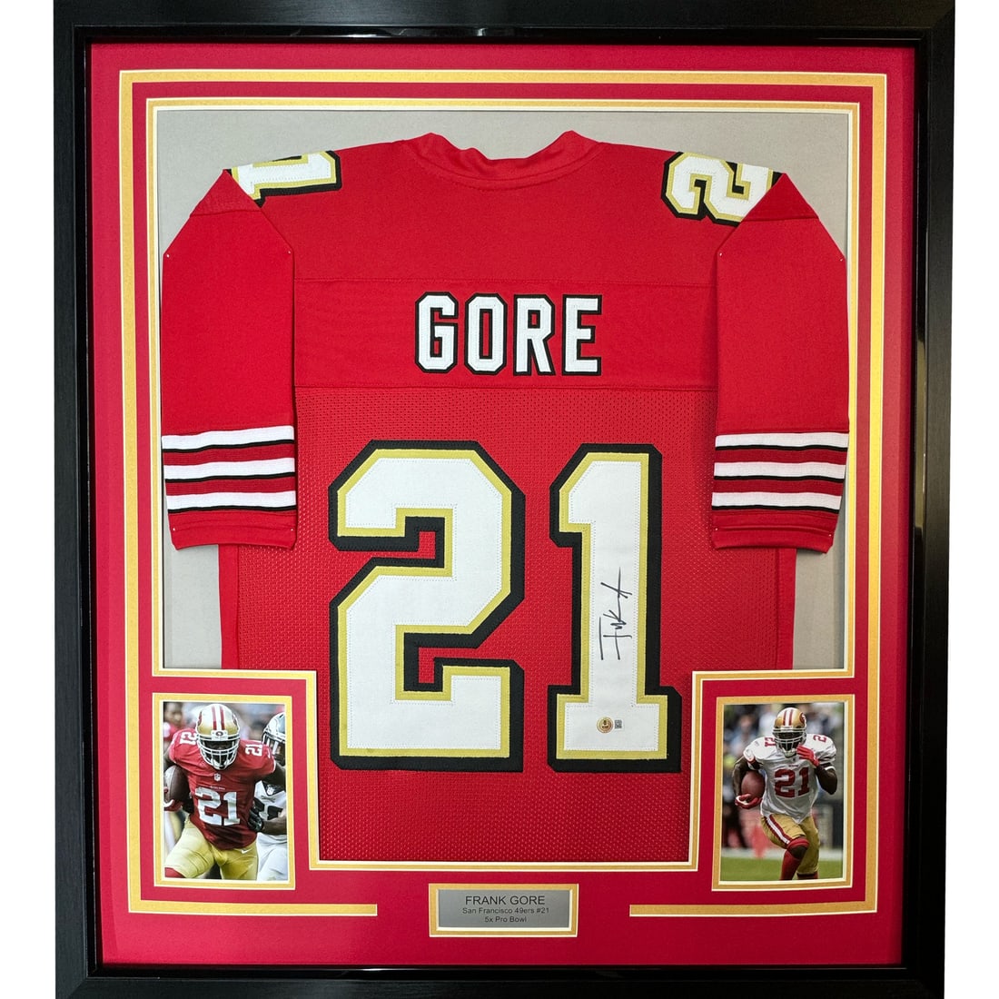 Framed Signed Frank Gore Jersey 33x42 San Francisco 49ers Beckett COA (1 of 3)
