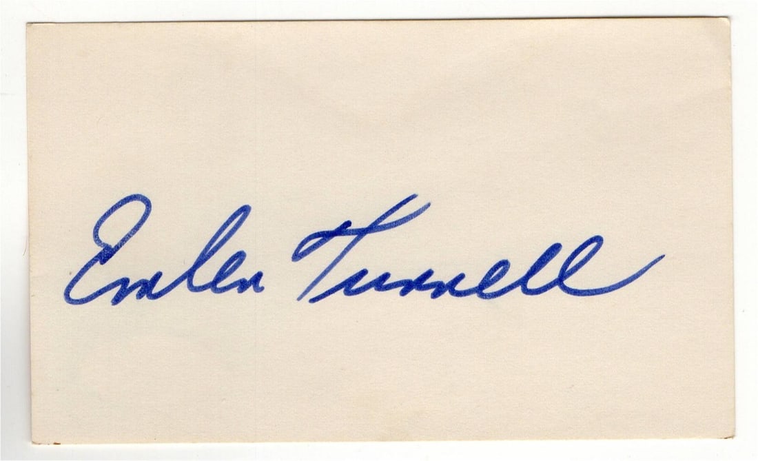 Emlen Tunnell Signed 3X5 Index Card Giants JSA Certified (1 of 3)