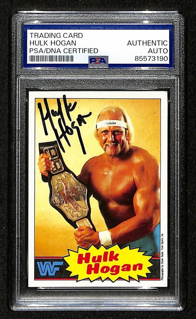 1985 Topps WWF Rookie Card 1 Hulk Hogan Autograph PSA DNA Authenticated (1 of 2)