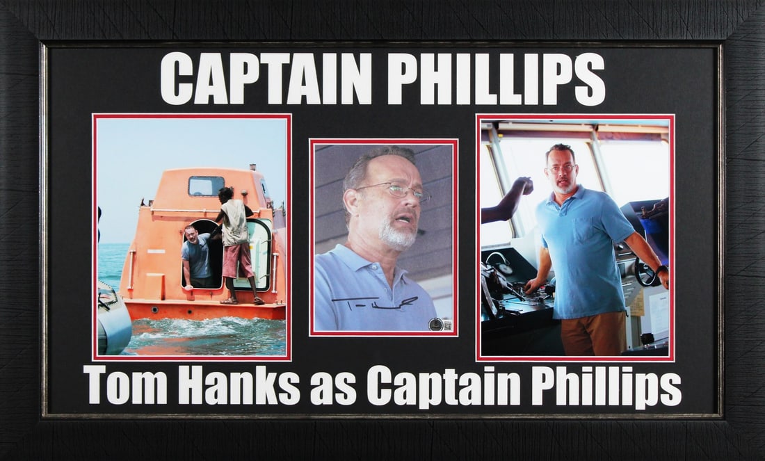 Tom Hanks Captain Phillips Signed Framed Photo with BAS Authentication (1 of 2)