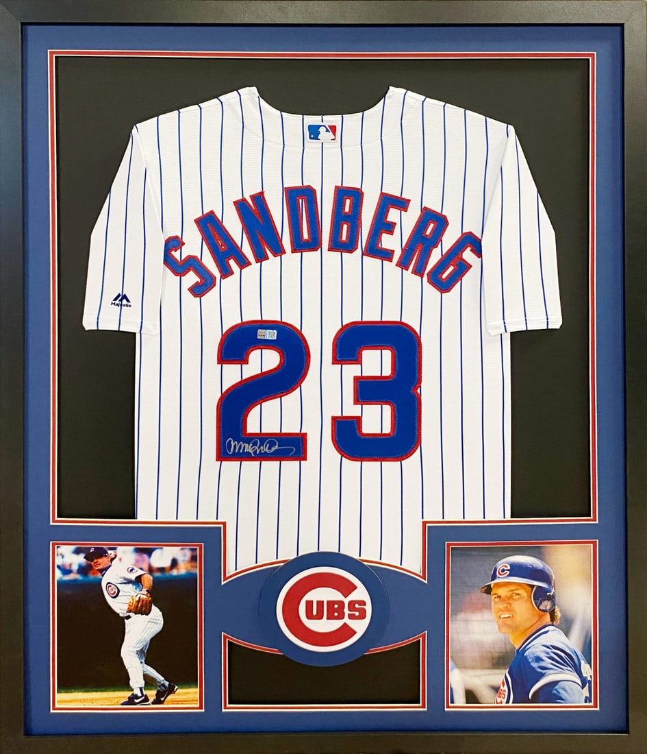 Framed Chicago Cubs Jersey Signed by Ryne Sandberg Tristar Authenticated: Framed Chicago Cubs Jersey Signed by Ryne Sandberg Tristar Authenticated This framed Chicago Cubs jersey is autographed by Ryne Sandberg and authenticated by Tristar with a tamper-proof sticker. The d