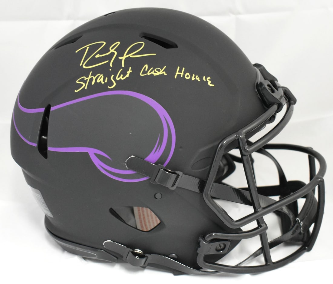 Minnesota Vikings Eclipse Speed Helmet Signed by Randy Moss Beckett Hologram: Minnesota Vikings Eclipse Speed Helmet Signed by Randy Moss Beckett Hologram This authentic Minnesota Vikings Eclipse Speed full-size helmet features the signature of Randy Moss. The helmet is an orig