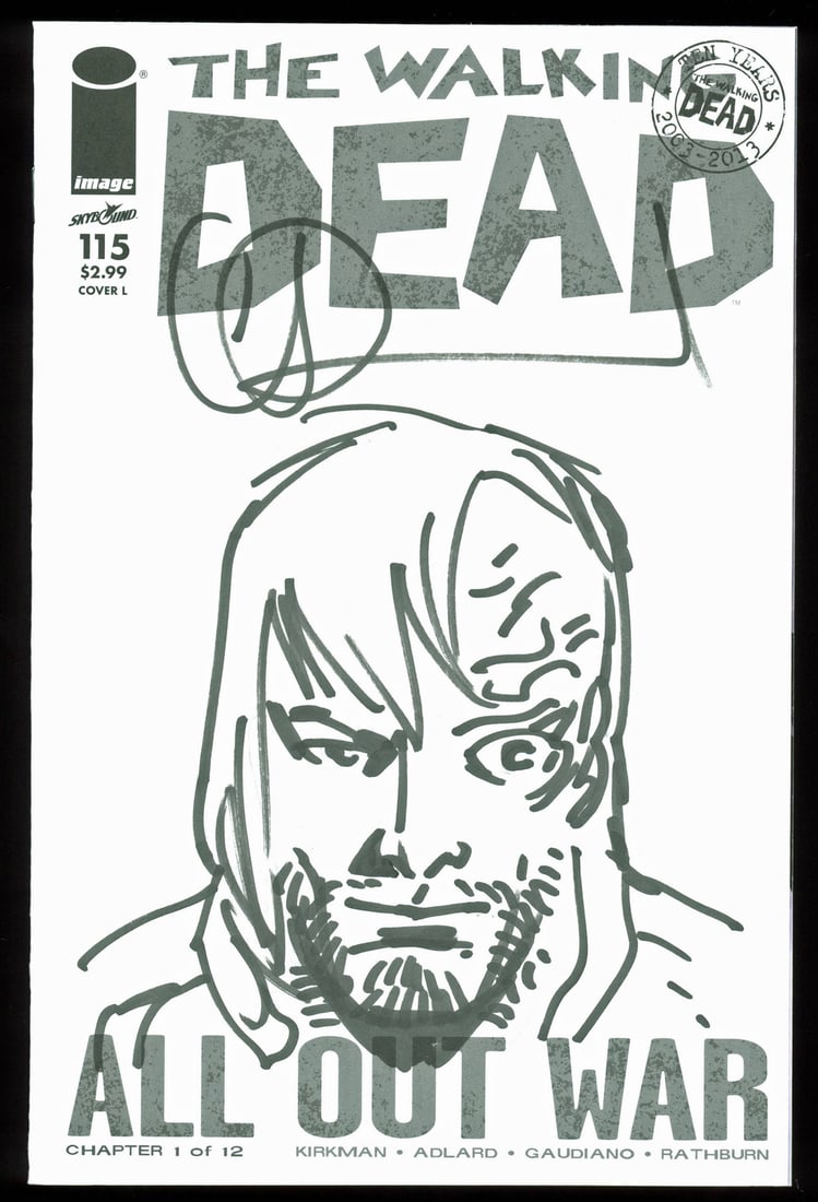 Charlie Adlard Signed The Walking Dead Comic #115 with Dwight Sketch BAS Certified (1 of 1)