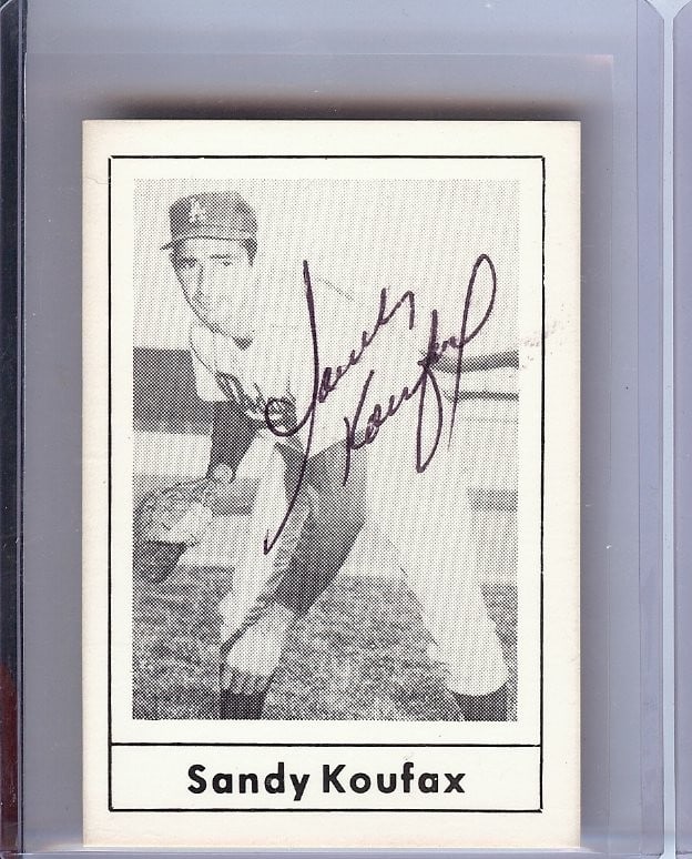 Sandy Koufax 1978 Grand Slam Signed Baseball Card Dodgers HOF (1 of 3)