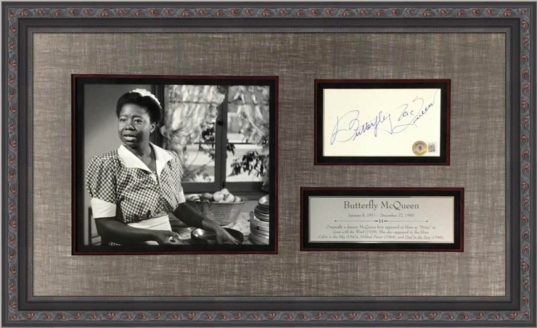 Butterfly McQueen Signed Framed Display Prissy Gone With The Wind BAS Authenticated (1 of 5)