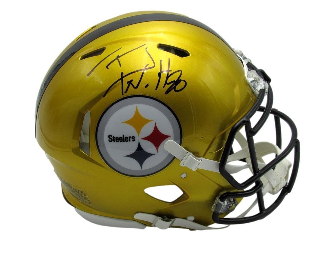 T.J. Watt Signed Pittsburgh Steelers Full Size Flash Helmet JSA Authenticated: T.J. Watt Signed Pittsburgh Steelers Full Size Flash Helmet JSA Authenticated This T.J. Watt Autographed Full Size Flash Authentic Football Helmet is a remarkable piece for any Pittsburgh Steelers fan