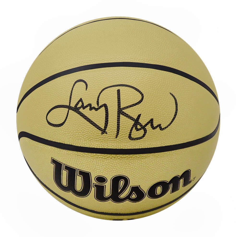 Larry Bird Autographed Wilson Gold NBA Basketball with Hologram (1 of 1)
