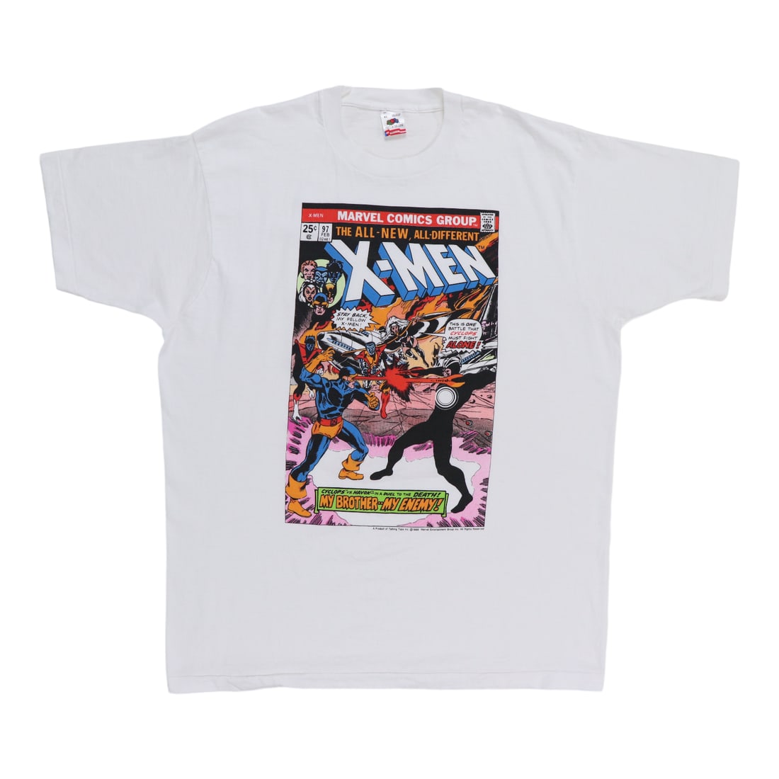 Vintage 1988 X-Men Marvel My Brother My Enemy White Cotton T-Shirt (1 of 5)