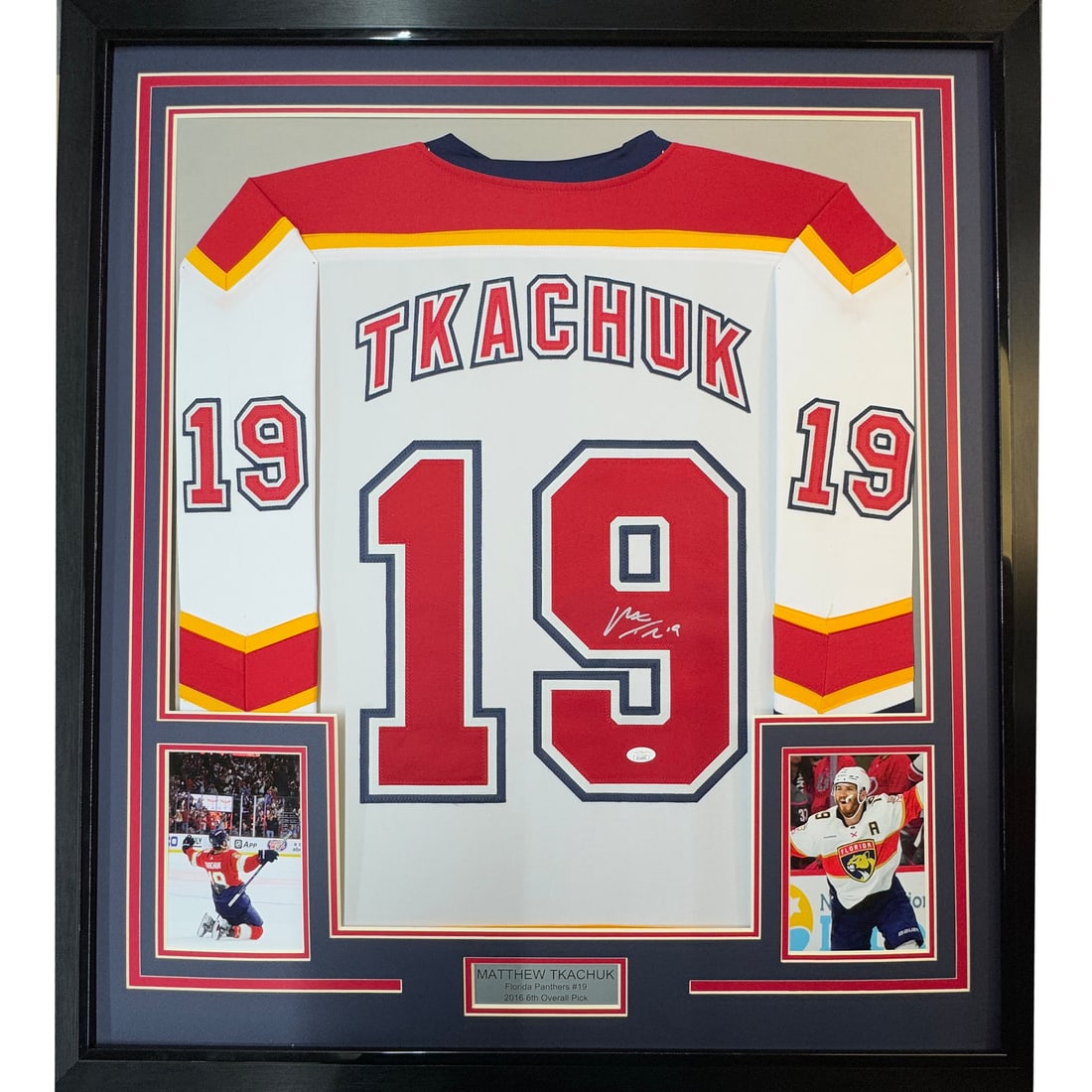 Framed Autographed Matthew Tkachuk Florida Panthers Jersey JSA COA 35x39 (1 of 2)