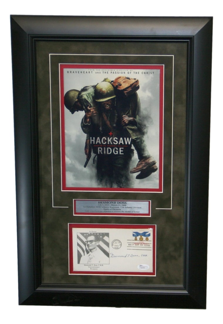Framed First Day Cover Signed by Desmond Doss with JSA Authentication (1 of 4)