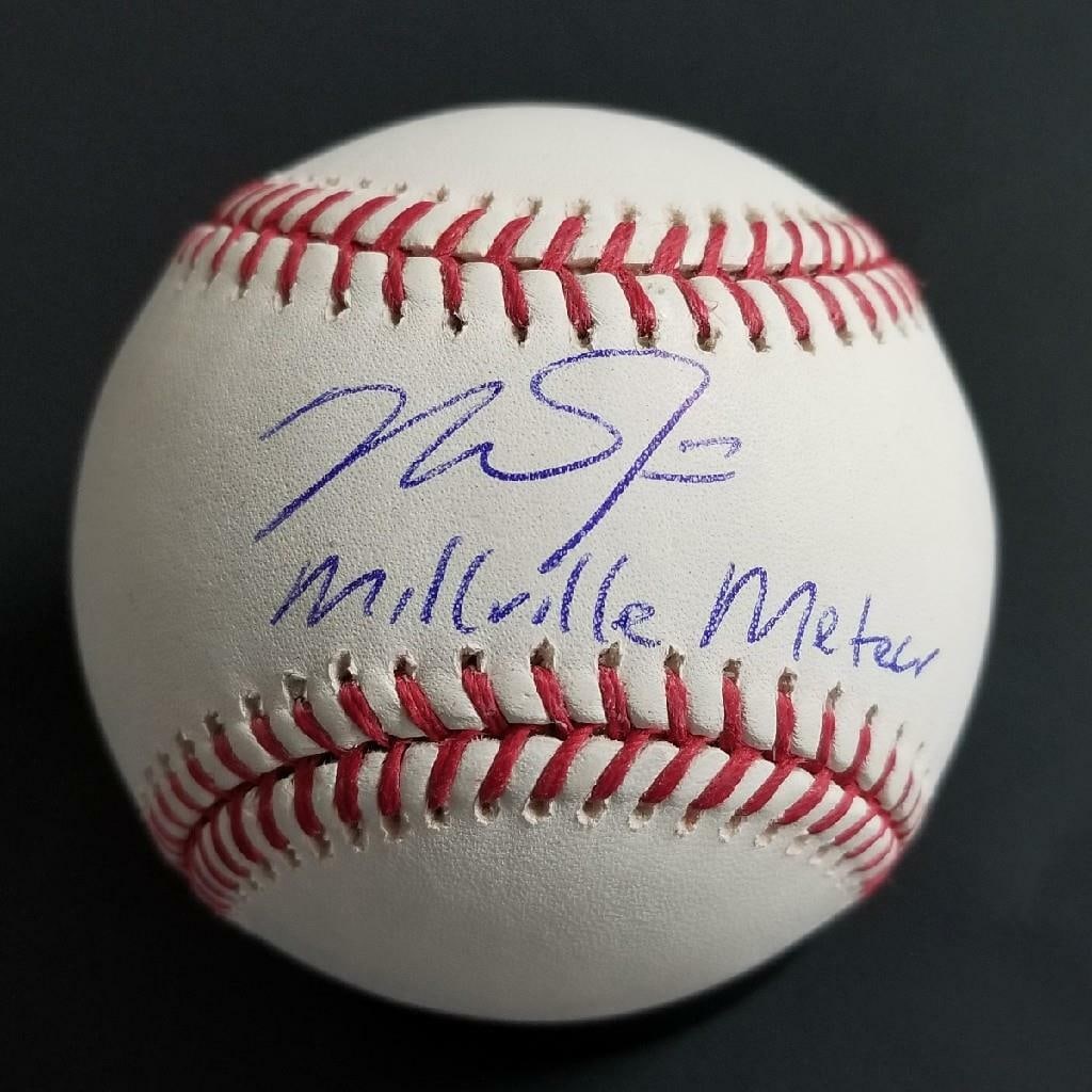 Mike Trout Millville Meteor Signed Baseball MLB Authenticated (1 of 2)