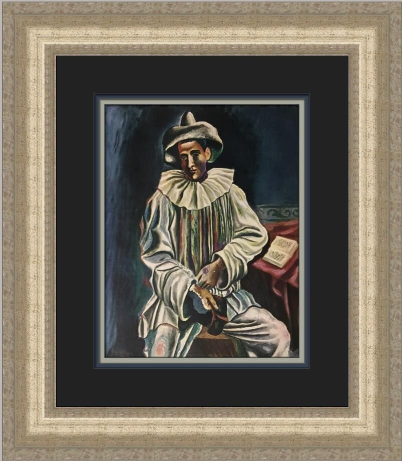 Pablo Picasso Pierrot Custom Framed Print 1996 Abstract Art (1 of 2)