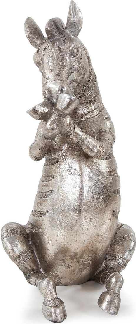 Howard Elliott Zuri Zebra Sculpture Silver Finish 9H (1 of 7)