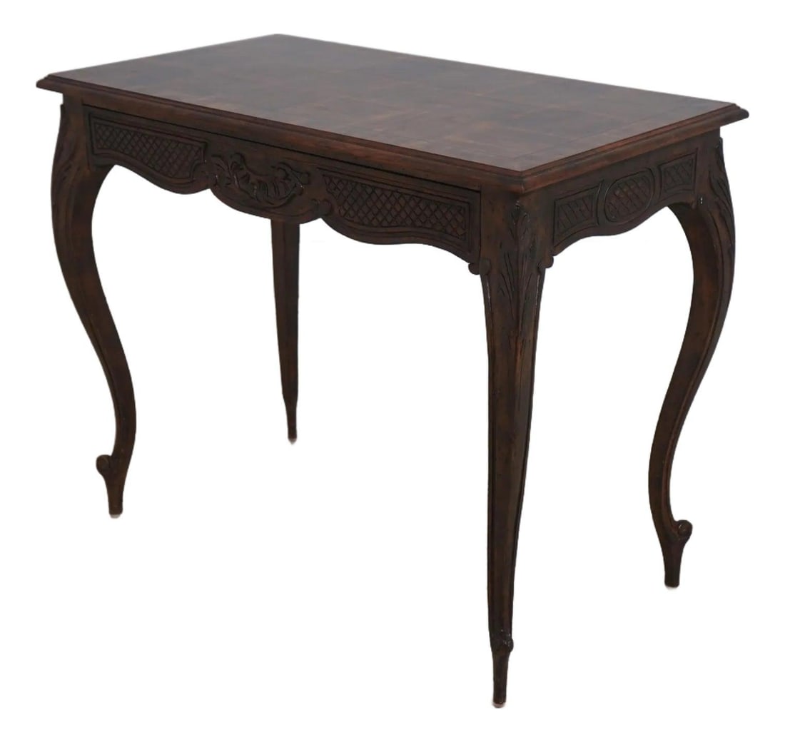 French Louis XV Walnut Writing Desk with Dovetailed Drawer (1 of 10)