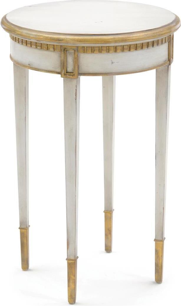 John-Richard Carlotta Gold Circular Side Table Regency Style: John-Richard Carlotta Gold Circular Side Table Regency Style Enhance your living space with the Luxurious Carlotta Gold Circular Side Table, a stunning addition to any room. This side table features a