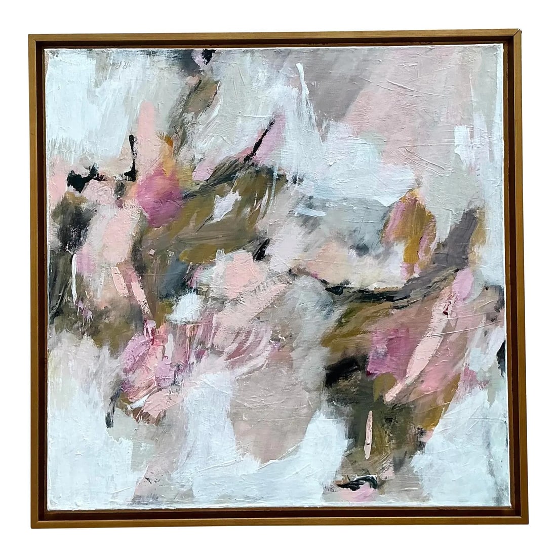 Vintage Boho Original Abstract Canvas Painting 25.5x25.5 (1 of 7)