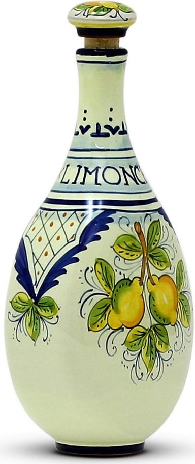Deruta Style Handcrafted Blue Ceramic Limoncello Bottle (1 of 3)