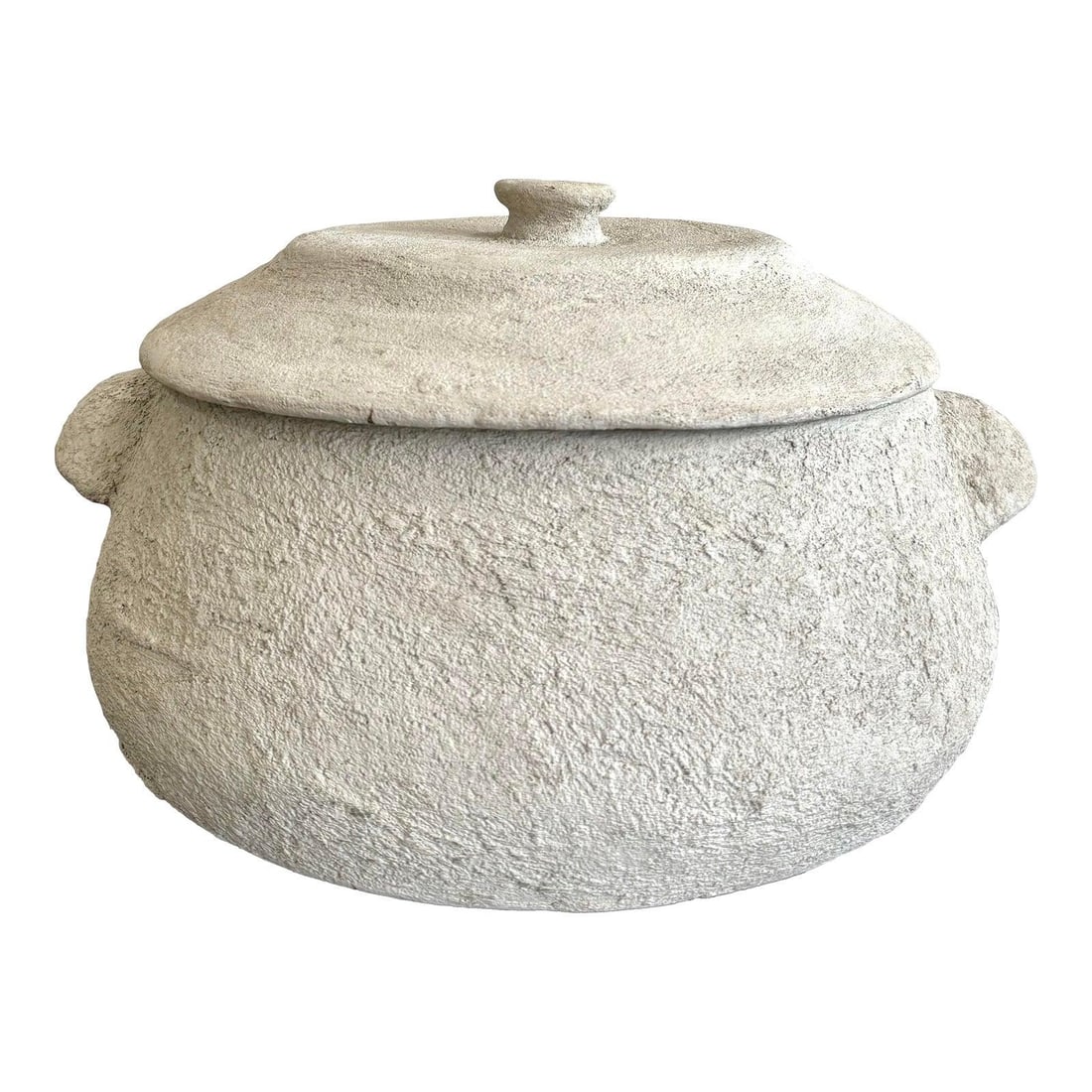 Vintage Boho Textured Ceramic Lidded Storage Bowl 16 x 17 x 10: Vintage Boho Textured Ceramic Lidded Storage Bowl 16 x 17 x 10 This vintage lidded bowl showcases a rustic and organic silhouette made from ceramic. The raw, tactile surface mimics the feel of hand-mi