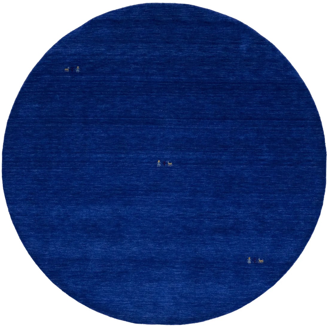 Royal Blue Gabbeh Round Wool Rug 6ft Modern Hand-Loomed Design (1 of 10)