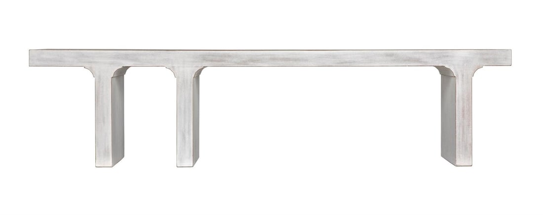 Noir Kir Collection White Wash Mahogany Backless Bench (1 of 11)