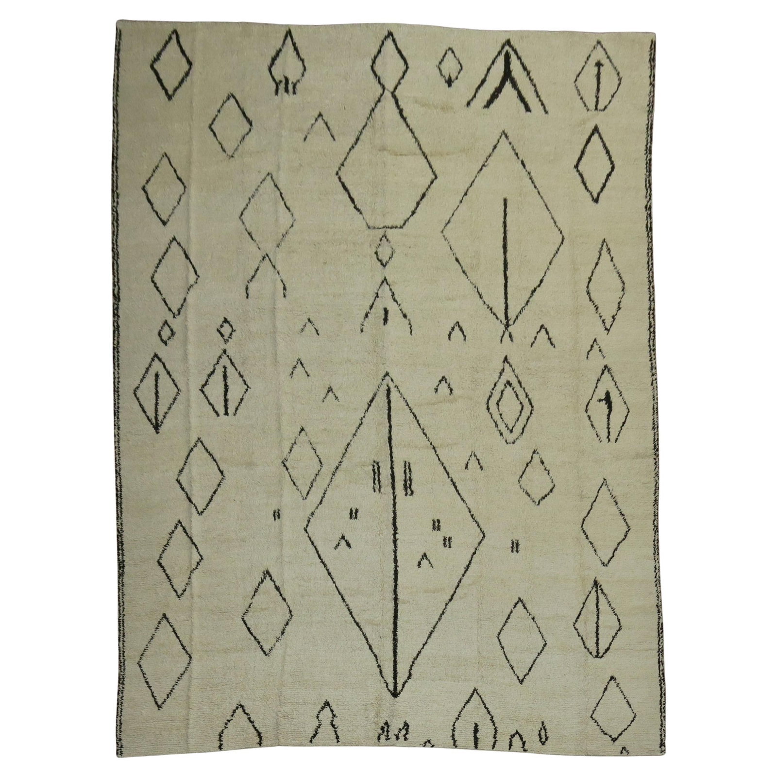 Large Vintage Inspired Moroccan Wool Rug 10'3 x 13'10 Tulu Design (1 of 8)