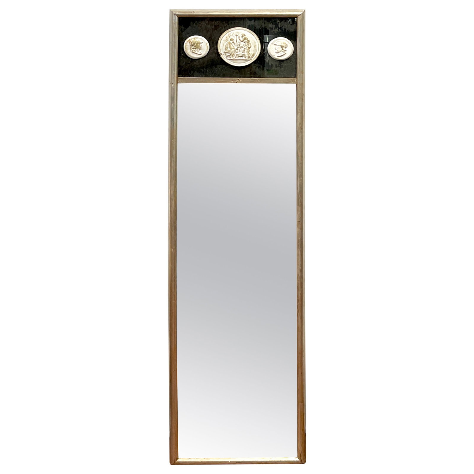 Grand Tour Silver Leaf Intaglio Trumeau Mirror Italy 1960s (1 of 4)