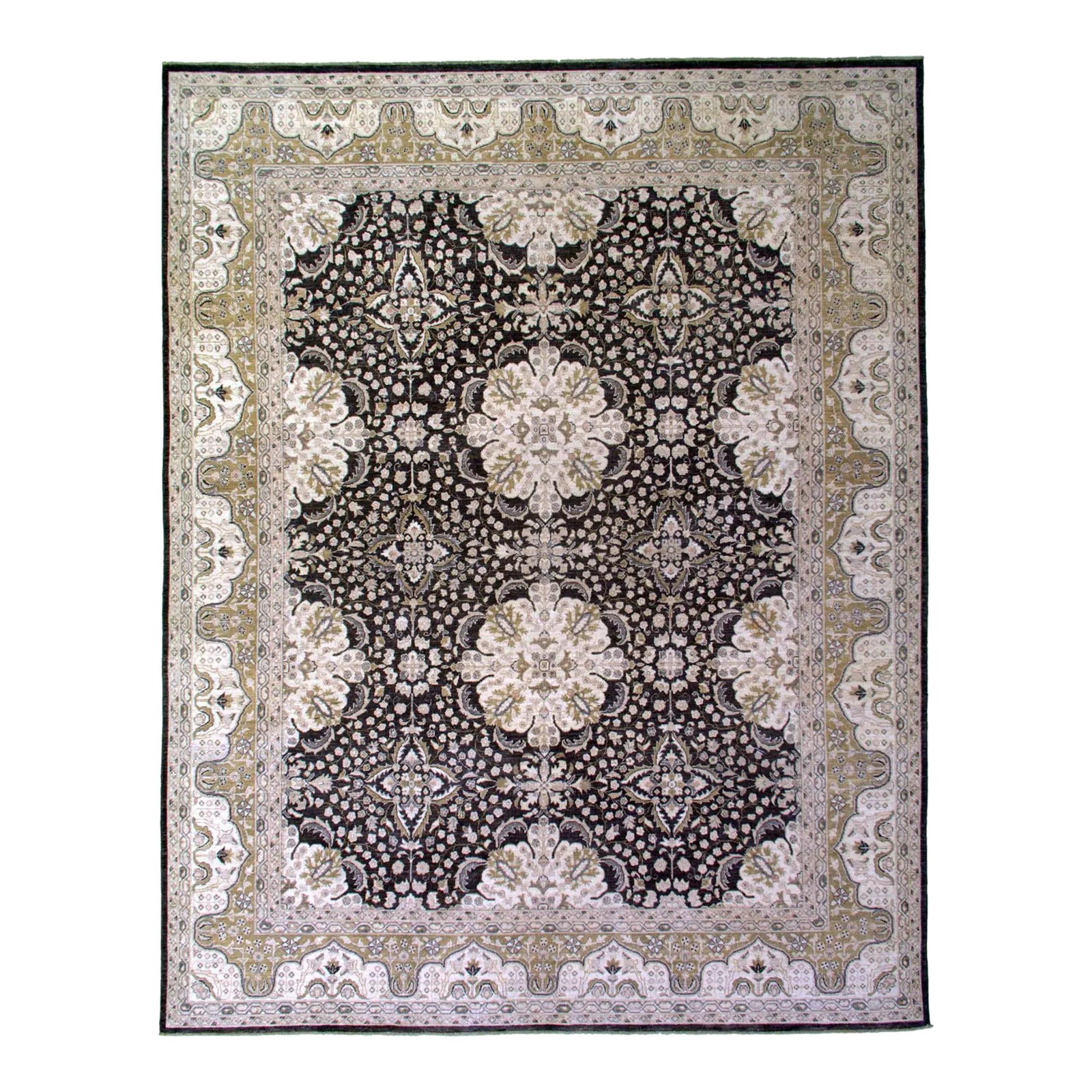 Handcrafted Dark Brown Wool Rug with Floral Design 7'10 x 1'8: Handcrafted Dark Brown Wool Rug with Floral Design 7'10 x 1'8 Enhance your living space with this exquisite handcrafted wool rug, featuring a striking allover floral pattern set against a rich dark br