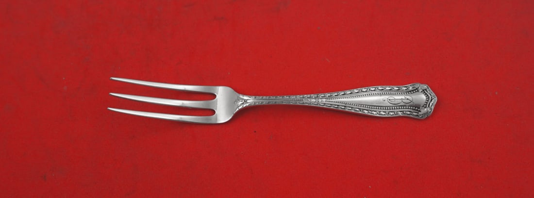 Shreve Marie Louise Sterling Silver 3-Tine Strawberry Fork 4 3/8" (1 of 2)
