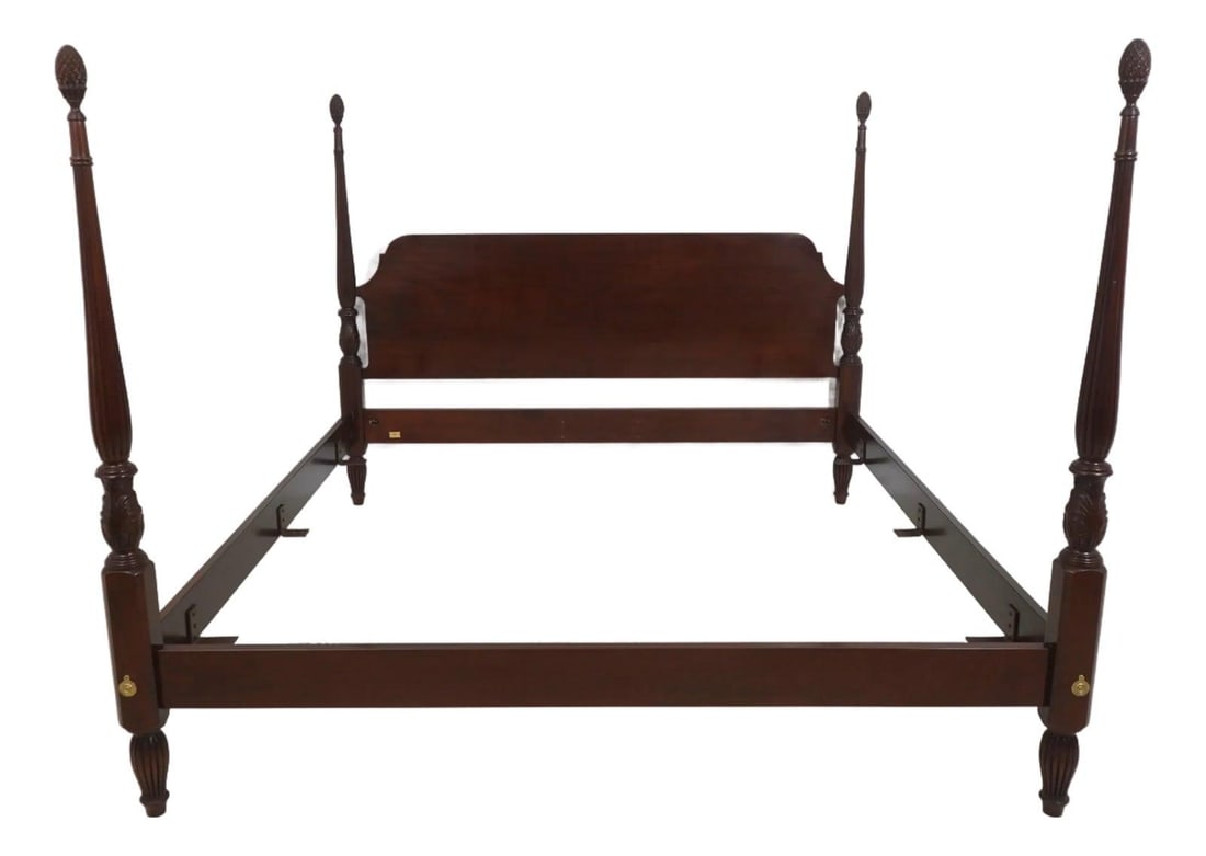 Mahogany King Poster Bed With Pineapple Finials by Councill Craftsmen (1 of 10)