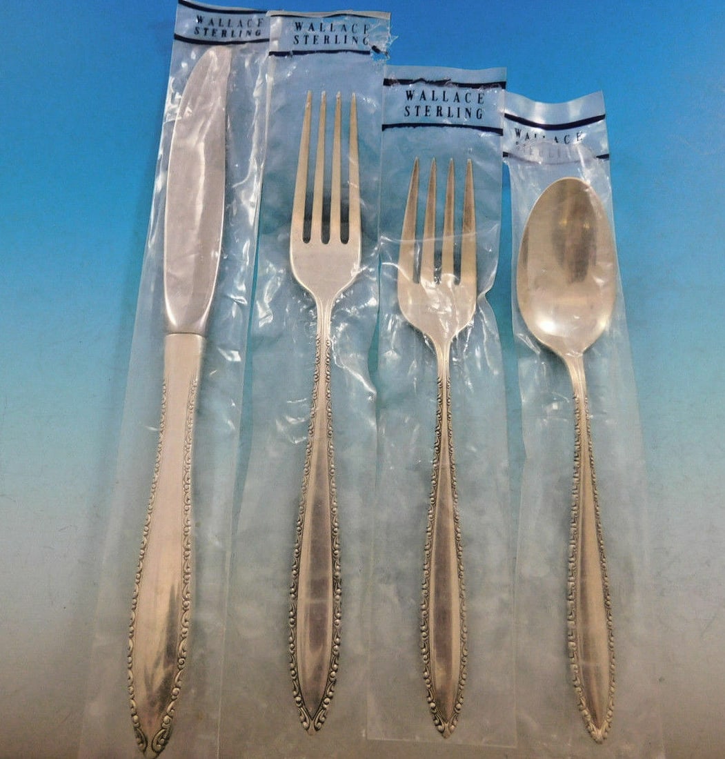 Wallace Michele Sterling Silver 4-Piece Place Setting: Wallace Michele Sterling Silver 4-Piece Place Setting This exquisite 4-piece regular size place setting is crafted from high-quality sterling silver in the elegant Michele pattern by Wallace. The sett
