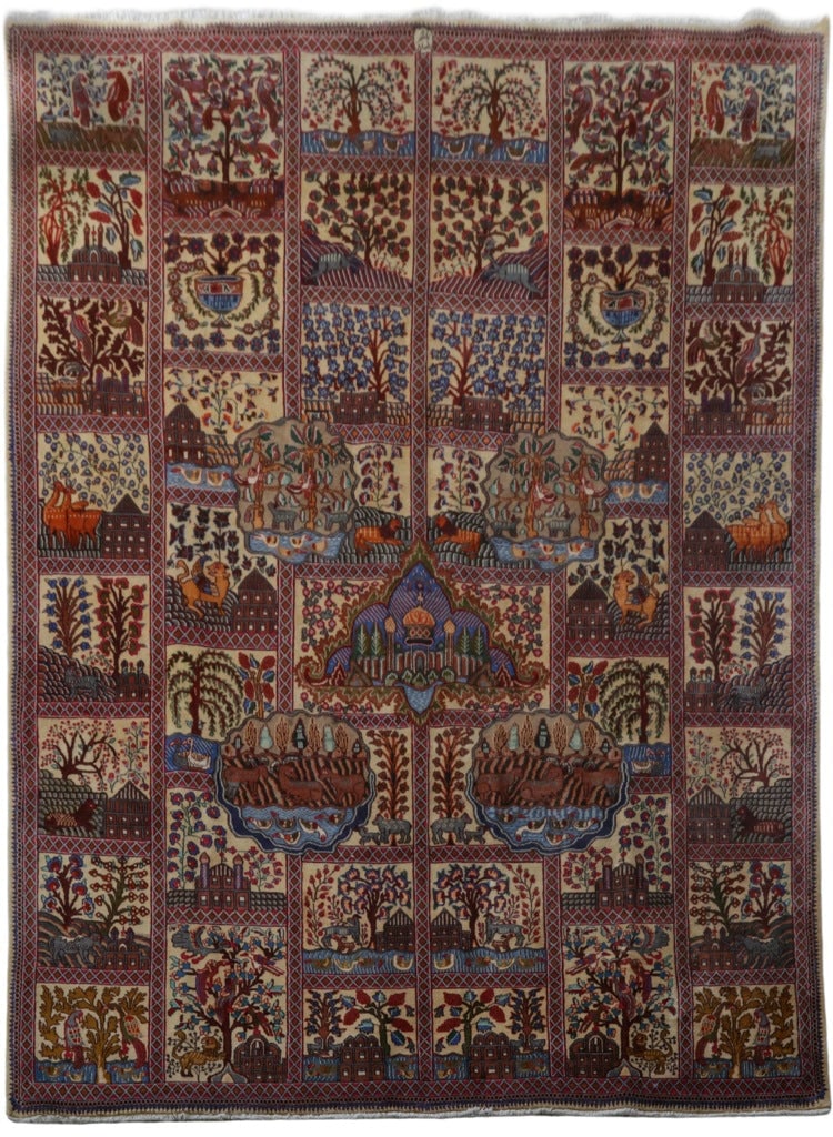 Exquisite 10' x 13' Multi-Color Persian Kashmar Art Rug Signed by Artisan (1 of 6)