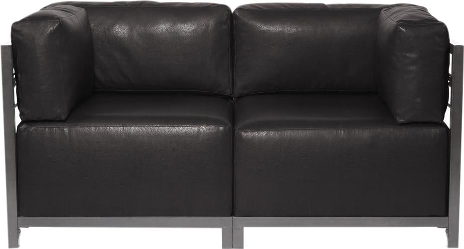 Contemporary Howard Elliott Avanti Axis Loveseat Black 100% Polyurethane (1 of 1)
