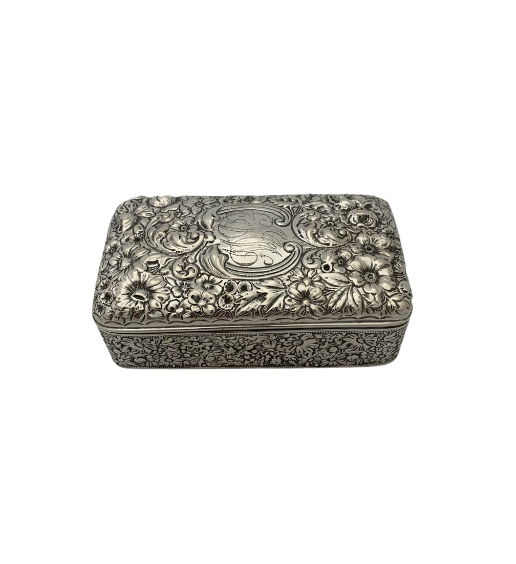 Antique 1894 Gorham Besamim Holder Sterling Silver Repousse Box (1 of 6)